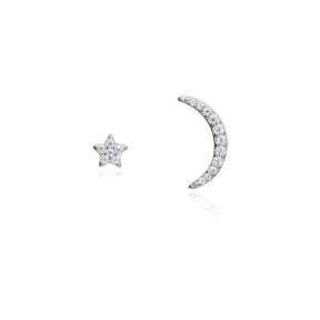 Pendientes Viceroy asimétricos estrella y luna