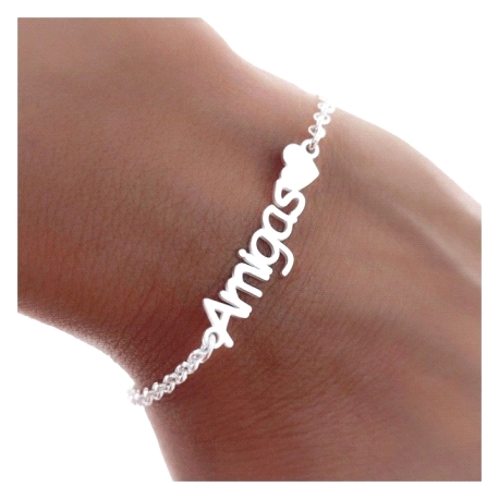 Pulsera plata Amigas                                                                                
