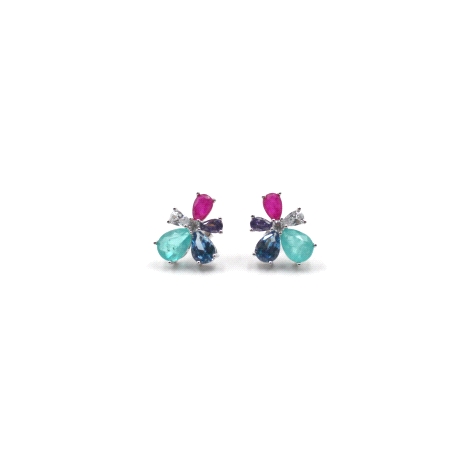 Pendientes plata flor                                                                               