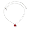 Gargantilla plata de ley corazón rojo                                                               