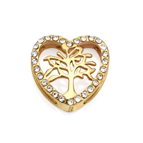 MOTIVO ACERO IPDORADO ARBOL CORAZON CZ SRA FN