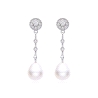Pendientes plata de ley perla                                                                       