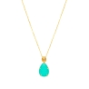 Collar Nassau Marea Plata con piedra verde