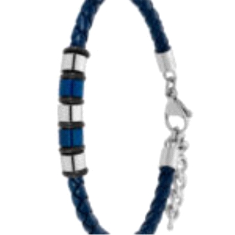 Pulsera Hombre Marea Piel Azul                                                                      