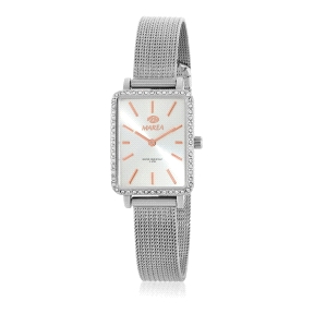 Reloj  Mujer Marea Plateado Rectangular