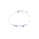 Pulsera Marea Plata  con Perlita y detalles azul                                                    