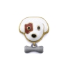 Motivo Viceroy de mujer de acero Ip dorado y diseño perro