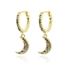 Aros plata chapados luna                                                                            