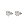 Pendiente Plata Rodio Circonitas Corazón Nacar