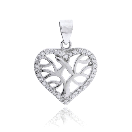 Colgante Plata Corazón Arbol de la vida                                                             