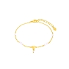Pulsera multi perlas corazón. Plata de 1ª Ley baño en oro de 18k. Cierre mosquetón. Cadena adaptable.