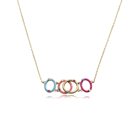 COLLAR PLATA DE LEY BAÑO ORO CIRC SRA JEWELS                                                        