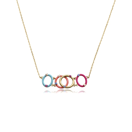COLLAR PLATA DE LEY BAÑO ORO CIRC SRA JEWELS                                                        