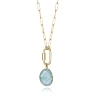 COLLAR ACERO IP DORADO Y PIEDRA NAT SRA FN                                                          