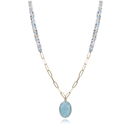 COLLAR ACERO IP DORADO PIEDRAS NAT SRA FSN                                                          