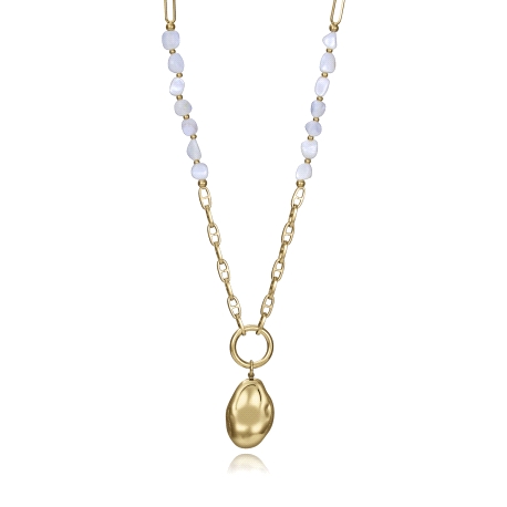 COLLAR ACERO IP DORADO Y MADRE PERLA SRA FSN                                                        