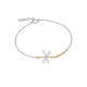 Pulsera Plata Rodiada Libélula Bicolor                                                              