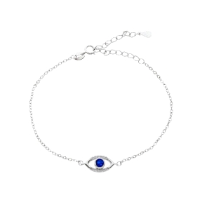 Pulsera Plata Rodio Ojo Azul                                                                        