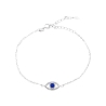 Pulsera Plata Rodio Ojo Azul                                                                        