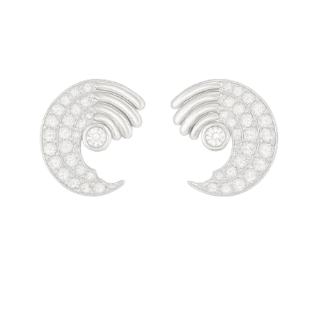 Pendientes de plata rodiada Ola                                                                     