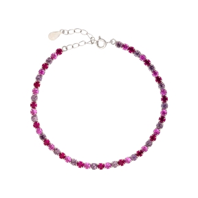 Pulsera Plata Rodio Circonitas Color                                                                