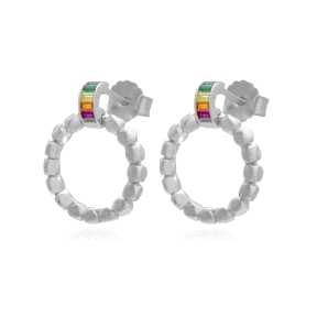 Pendientes de plata rodiada                                                                         
