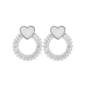 Pendientes de plata rodiada                                                                         