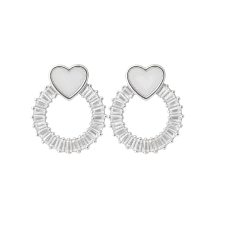 Pendientes de plata rodiada                                                                         