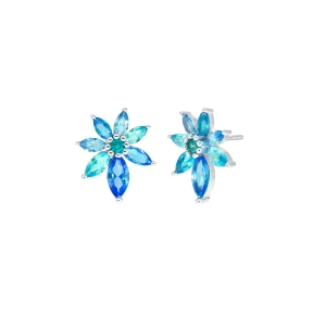 Pendientes Marea Flor azul                                                                          