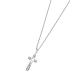 Cadena con cruz de acero y cadena de cordón de acero.                                               