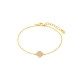 Pulsera flor circonitas. Plata de 1ª Ley baño en oro de 18k.                                        
