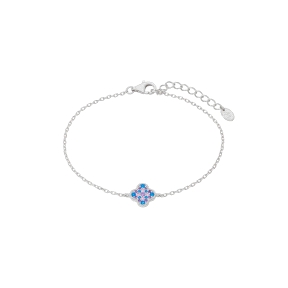Pulsera flor circonitas. Plata de 1ª Ley rodiada.                                                   