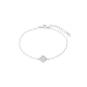Pulsera flor circonitas. Plata de 1ª Ley rodiada.                                                   