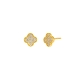 Pendientess flor circonitas. Plata de 1ª Ley baño en oro de 18k.                                    