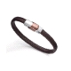 PULSERA ACERO BICOLOR IP MARRON CAB FASHION                                                         