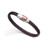 PULSERA ACERO BICOLOR IP MARRON CAB FASHION                                                         