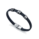 PULSERA  ACERO, IP NEGRO Y SILICONA SR FASHION                                                      