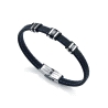 PULSERA  ACERO, IP NEGRO Y SILICONA SR FASHION                                                      