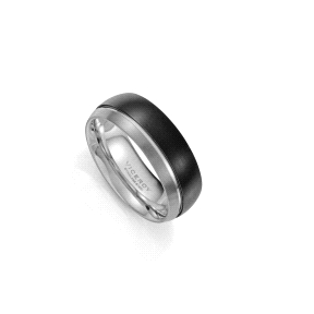 ANILLO ACERO IP NEGRO Y GRIS SR FASHION                                                             