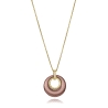 COLLAR ACERO IP MARRON DORADO CIRC SRA FSHN                                                         