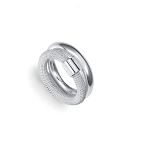 ANILLO ACERO CHAPADO PLATA DOBLE SRA FASHION                                                        