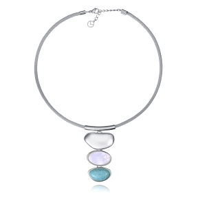 COLLAR ACERO CHAPADO PLATA PIED NAT SRA FSHN                                                        