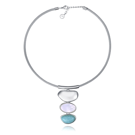 COLLAR ACERO CHAPADO PLATA PIED NAT SRA FSHN                                                        