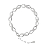 Pulsera plata de ley rodiada infinitos                                                              