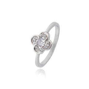 Sortija plata de ley flor                                                                           