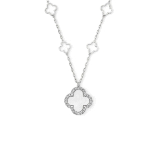 Gargantilla plata de ley trebol nacar                                                               