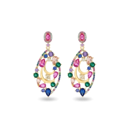 Pendientes plata de ley chapados piedras                                                            