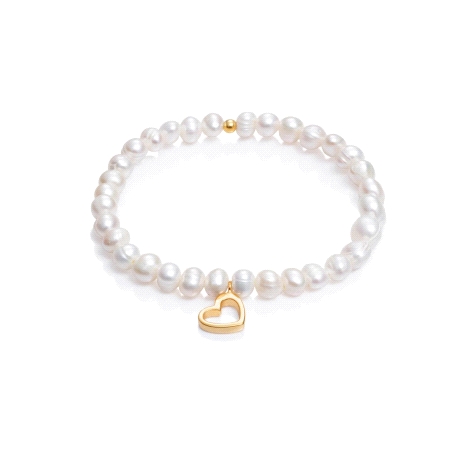 PULS PLATA DE LEY  PERLAS Y CORAZON BAÑADO ORO                                                      