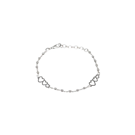 Pulsera plata de ley bolitas intercaladas                                                           