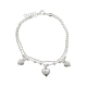 Pulsera plata de ley corazones                                                                      
